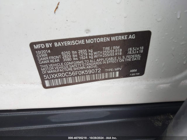 5UXKR0C56F0K59072 BMW X5 Xdrive35i