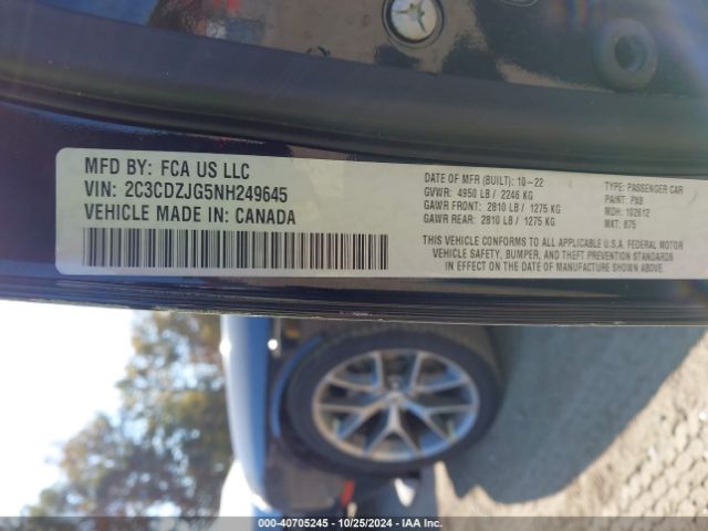 2C3CDZJG5NH249645 Dodge Challenger Gt