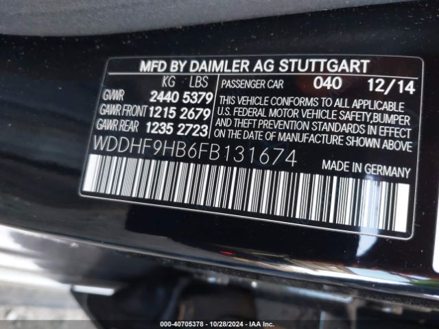 WDDHF9HB6FB131674 Mercedes-Benz E 250 Bluetec 4matic