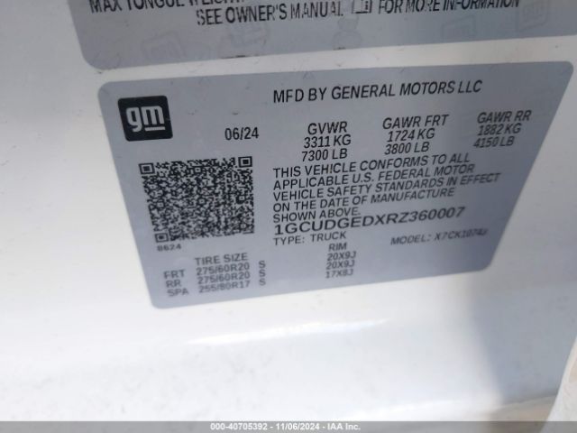1GCUDGEDXRZ360007 Chevrolet Silverado 1500 4wd  Standard Bed Ltz