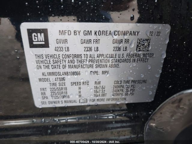 KL4MMDSL4NB106056 Buick Encore Gx Fwd Select