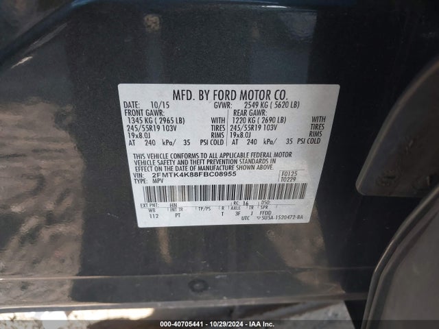 Ford Edge Titanium 2015 2FMTK4K88FBC08955 Image 9