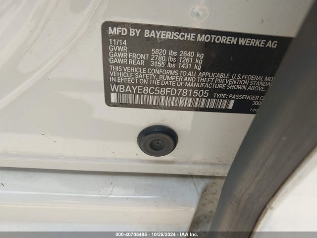 WBAYE8C58FD781505 BMW 750LI