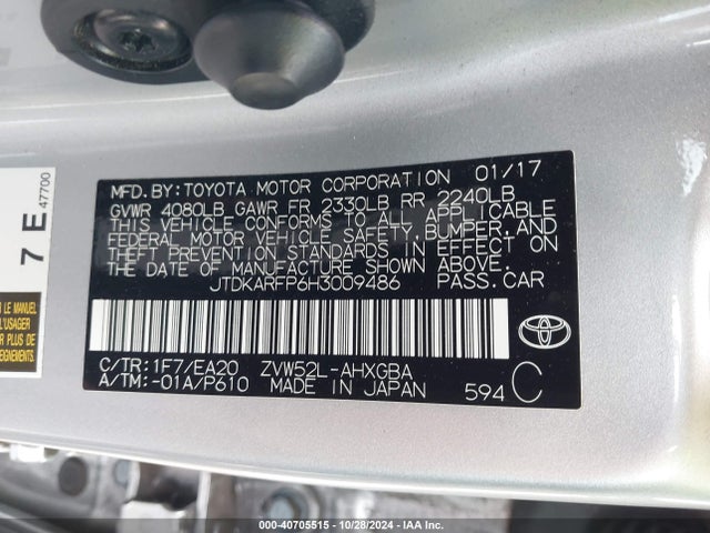 Toyota Prius Prime Premium 2017 JTDKARFP6H3009486 Image 9