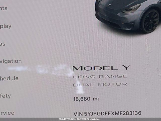 5YJYGDEEXMF283136 Tesla Model Y Long Range Dual Motor All-wheel Drive