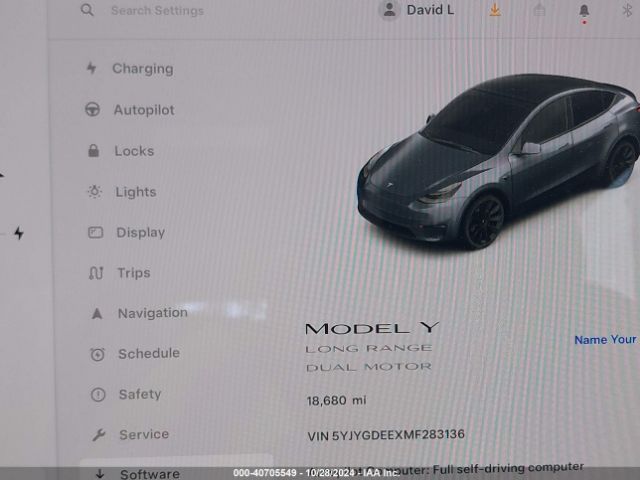 5YJYGDEEXMF283136 Tesla Model Y Long Range Dual Motor All-wheel Drive
