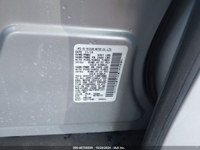 JN8CS1MU7FM381247 Infiniti QX70
