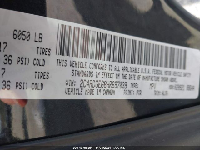 2C4RDGEG8HR697039 Dodge Grand Caravan Gt