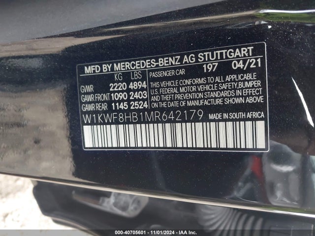 W1KWF8HB1MR642179 Mercedes-Benz Amg C 63 S