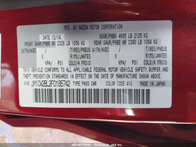JM1CW2BL2F0185742 Mazda Mazda5 Sport