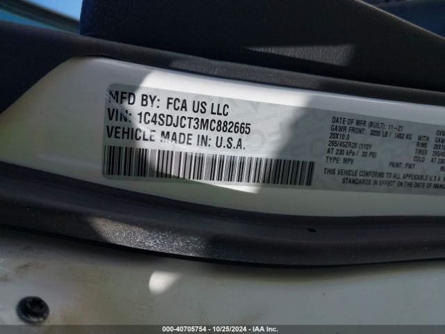 1C4SDJCT3MC882665 Dodge Durango R/t Awd