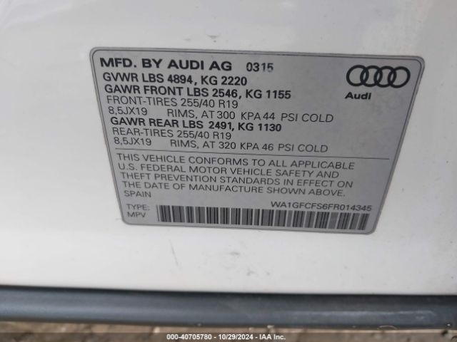 WA1GFCFS6FR014345 Audi Q3 2.0t Premium Plus