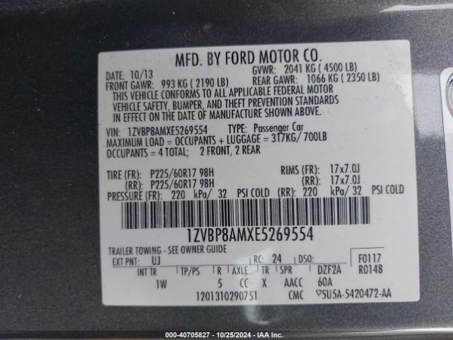 2014 FORD MUSTANG 1ZVBP8AMXE5269554 Photo 8