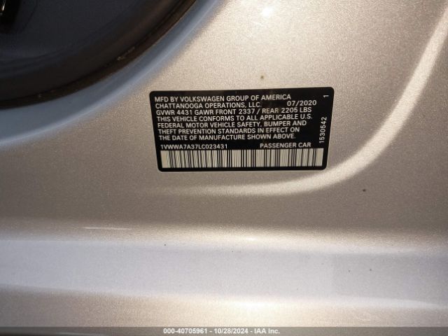 1VWWA7A37LC023431 Volkswagen Passat 2.0t Se