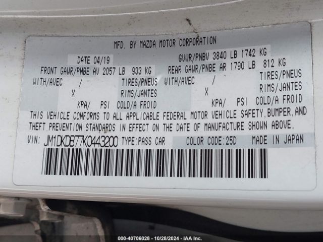 JM1DKDB77K0443200 Mazda Cx-3 Sport
