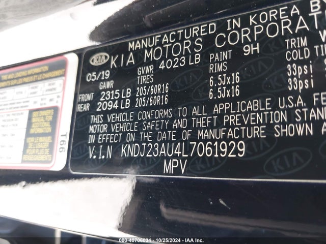 KIA SOUL S 2020 KNDJ23AU4L7061929 Image 9