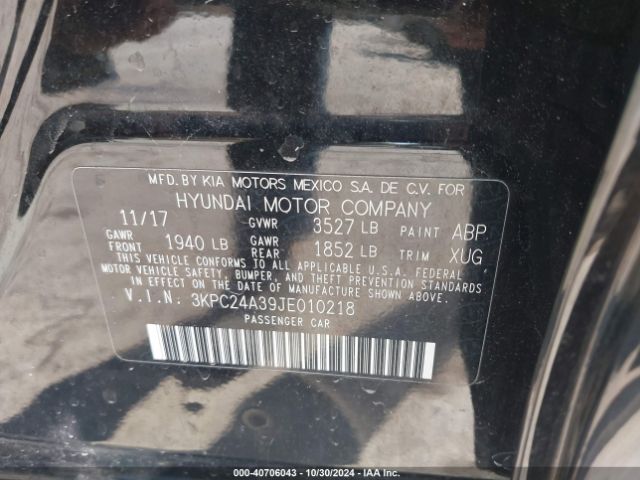 3KPC24A39JE010218 Hyundai Accent Sel