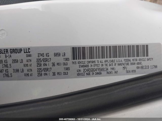 2C4RDGBG4FR509134 Dodge Grand Caravan Se