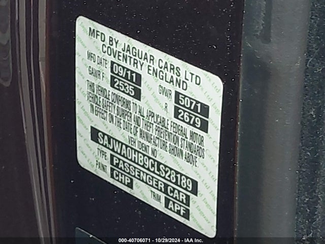 2012 JAGUAR XF SAJWA0HB9CLS28189 Photo 8