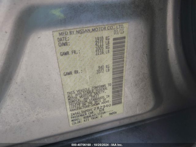 1N4AL3AP0FC282940 Nissan ALTIMA 2.5