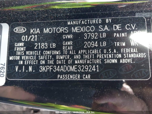 KIA Forte Gt-line 2021 3KPF34AD0ME329241 Image 9