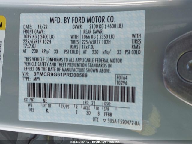 3FMCR9G61PRD08589 Ford Bronco Sport Heritage