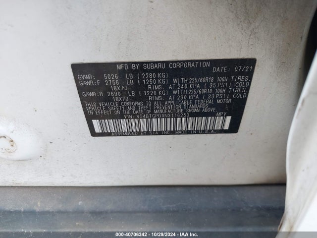 4S4BTGPD0N3116253 Subaru Outback Touring Xt