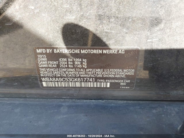 WBA8A9C53GK617741 BMW 320 I