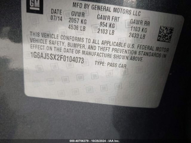 1G6AJ5SX2F0104073 Cadillac Ats Performance