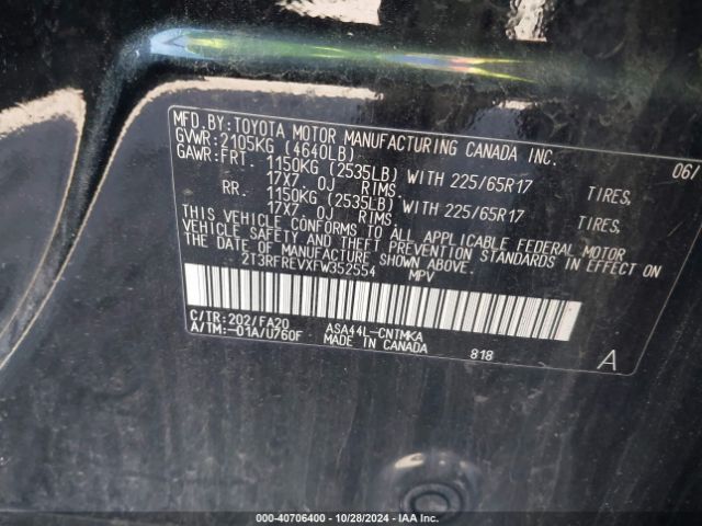 2T3RFREVXFW352554 Toyota Rav4 Xle