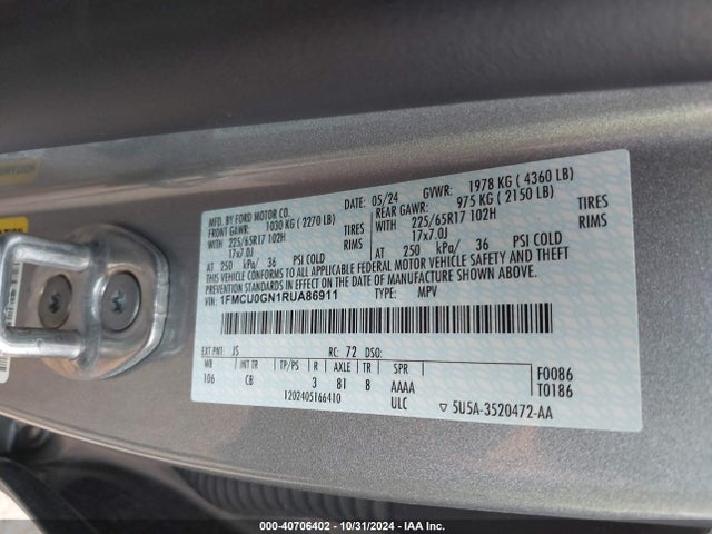 Ford Escape Active 2024 1FMCU0GN1RUA86911 Image 9