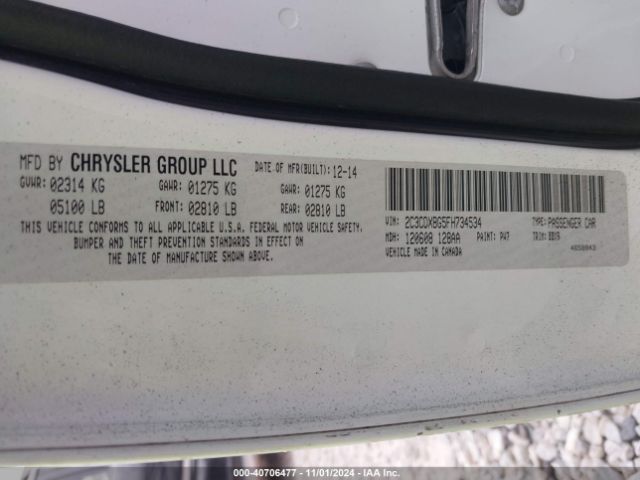 2C3CDXBG5FH734534 Dodge Charger Se