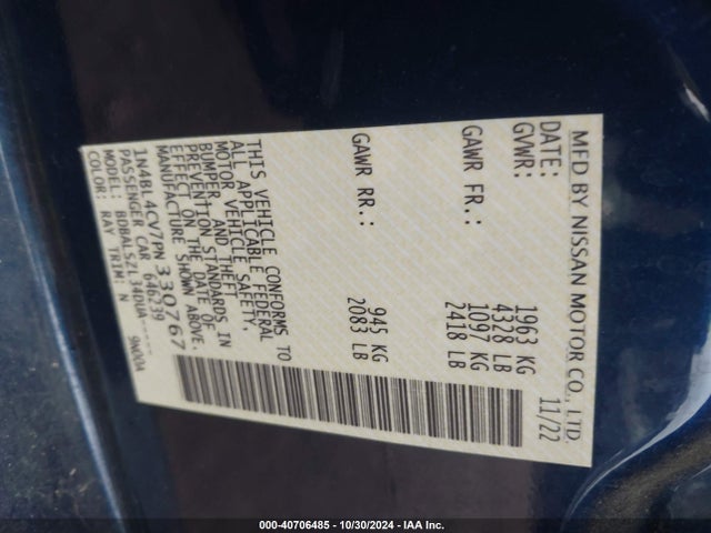 Nissan Altima Sr Fwd 2023 1N4BL4CV7PN330767 Image 9