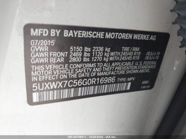 5UXWX7C56G0R16986 BMW X3 Xdrive35i