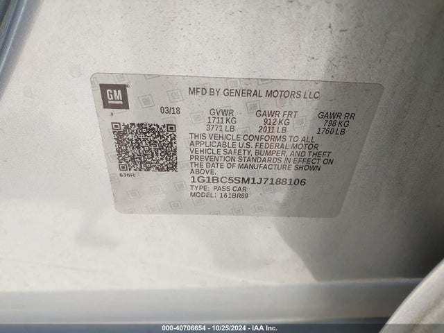 Chevrolet Cruze Ls Auto 2018 1G1BC5SM1J7188106 Image 9