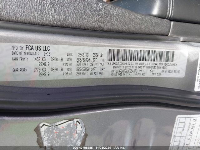 1C4RDHDG0JC254373 Dodge Durango Gt Rwd