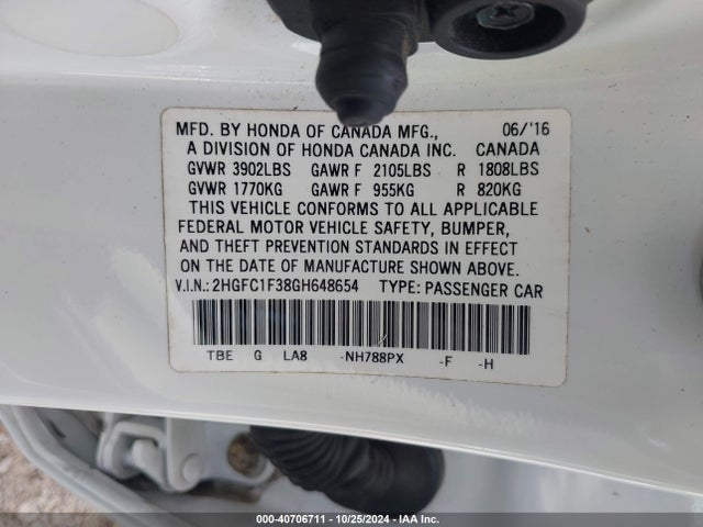 Honda Civic Ex-t 2016 2HGFC1F38GH648654 Image 9