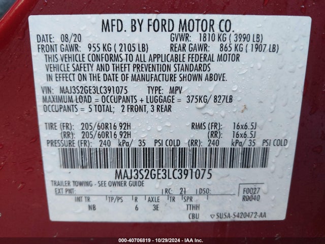 Ford Ecosport Se 2020 MAJ3S2GE3LC391075 Image 9