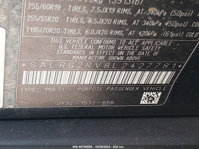 SALRG2RV8L2427781 Land Rover Discovery Se