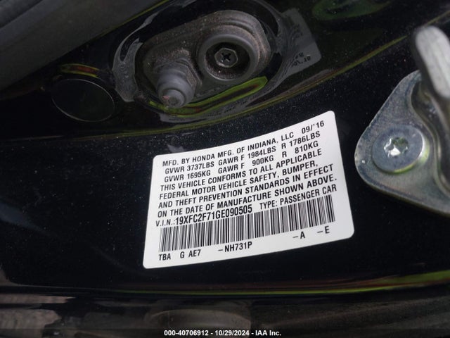 Honda CIVIC EX 2016 19XFC2F71GE090505 Image 9