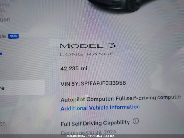 5YJ3E1EA9JF033958 Tesla Model 3 Long Range/mid Range
