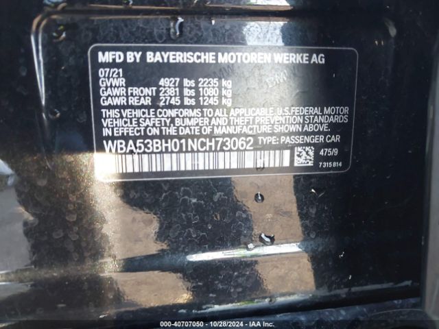 WBA53BH01NCH73062 BMW 530 I
