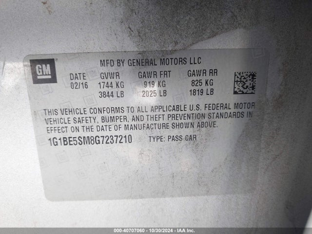 Chevrolet Cruze Lt Auto 2016 1G1BE5SM8G7237210 Image 9