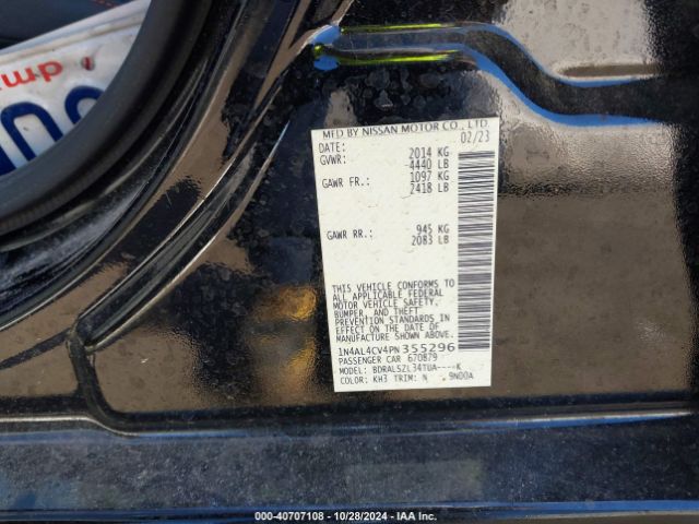 1N4AL4CV4PN355296 Nissan Altima Sr Vc-turbo Fwd