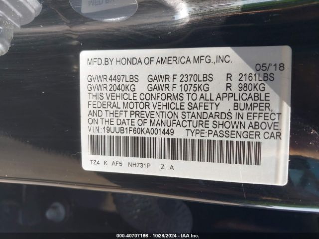 19UUB1F60KA001449 Acura Tlx Tech   A-spec Pkgs