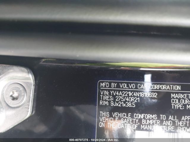 YV4A221K4N1810692 Volvo Xc90 T6 Momentum 6 Passenger
