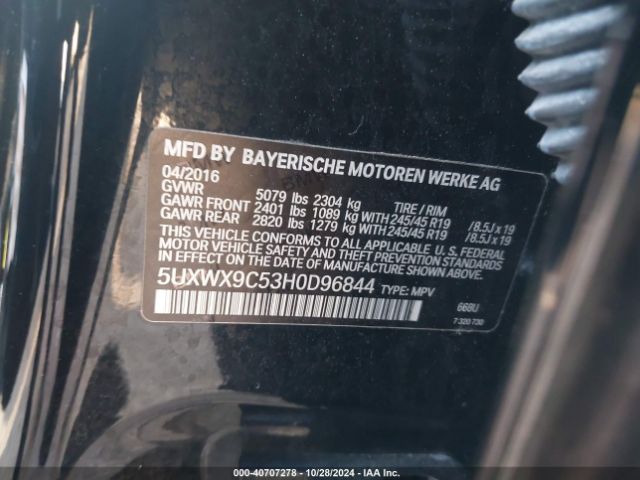 5UXWX9C53H0D96844 BMW X3 Xdrive28i