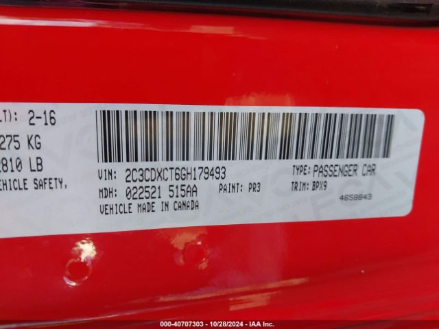 2C3CDXCT6GH179493 Dodge CHARGER R/T
