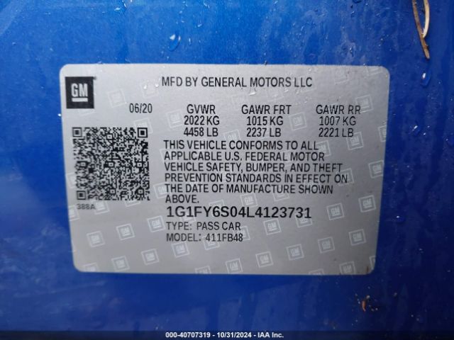 1G1FY6S04L4123731 Chevrolet Bolt Ev Fwd Lt