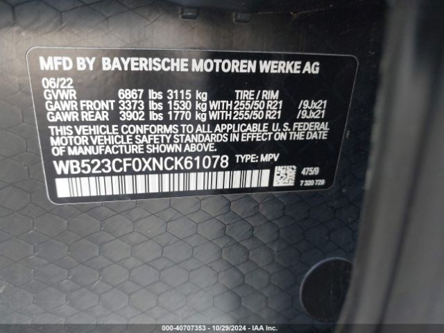 WB523CF0XNCK61078 BMW Ix Xdrive50